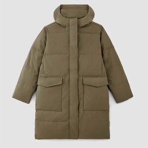 [BRAND NEW] Everlane Khaki Hooded Puffer Jacket